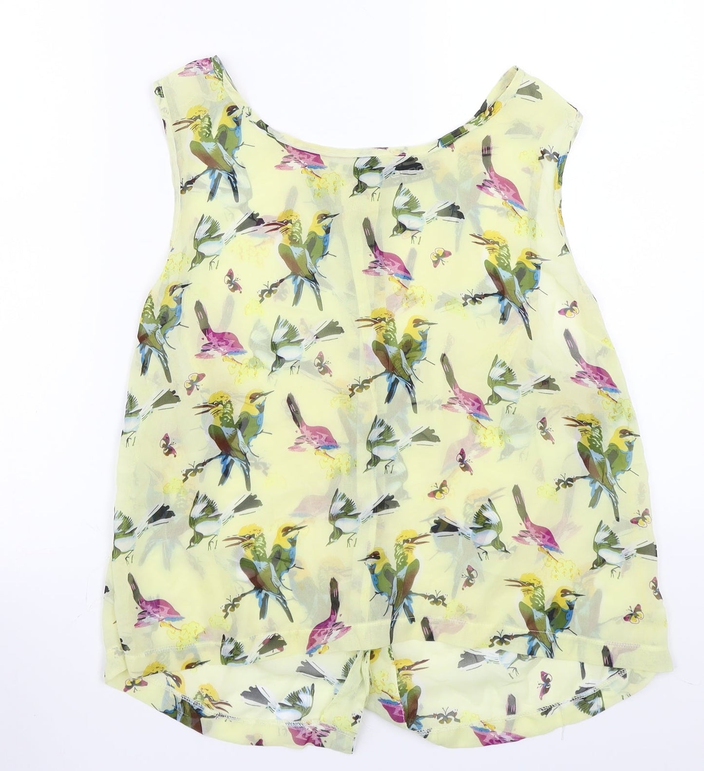 Womens UK Size 8 Select Yellow Basic Button-Up