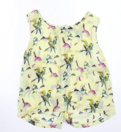 Womens UK Size 8 Select Yellow Basic Button-Up