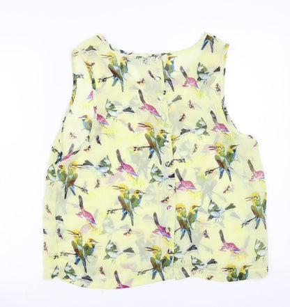 Womens UK Size 8 Select Yellow Basic Button-Up