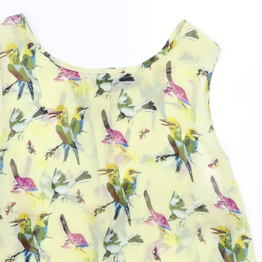 Womens UK Size 8 Select Yellow Basic Button-Up