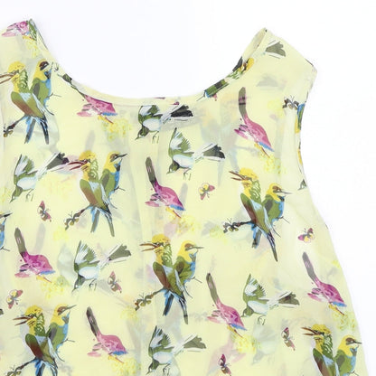 Womens UK Size 8 Select Yellow Basic Button-Up