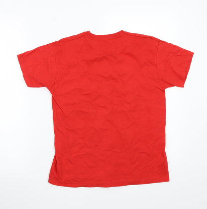 Fruit of the Loom Boys Red Polka Dot  Basic T-Shirt Size 10 Years