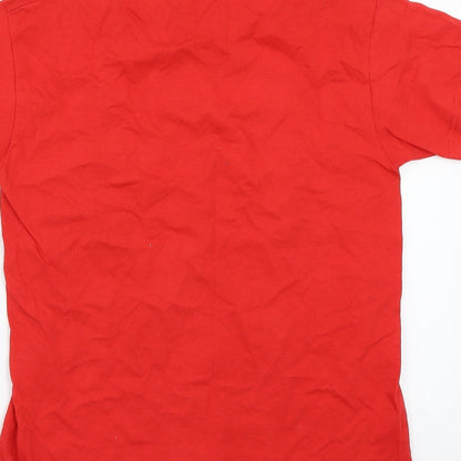 Fruit of the Loom Boys Red Polka Dot  Basic T-Shirt Size 10 Years