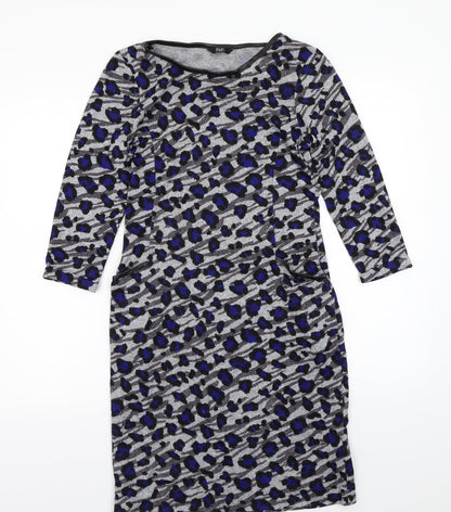 F&F Womens Grey Animal Print  A-Line  Size 8