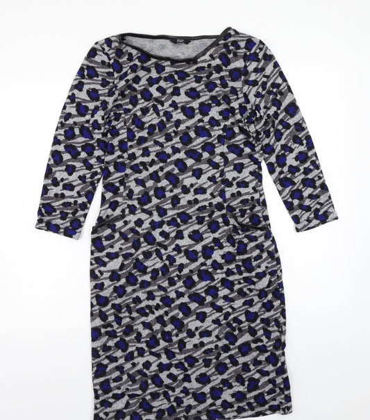 F&F Womens Grey Animal Print  A-Line  Size 8