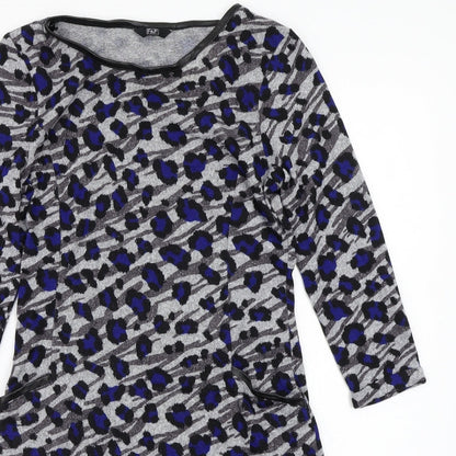 F&F Womens Grey Animal Print  A-Line  Size 8