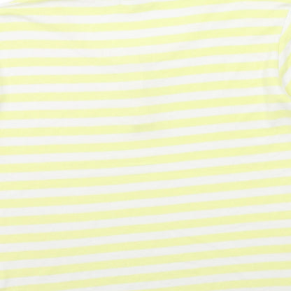 Key West Womens Yellow Striped  Basic T-Shirt Size M