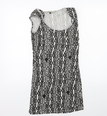 River Island Womens Black Geometric  Tank Dress  Size 8  - Shoulder Pads