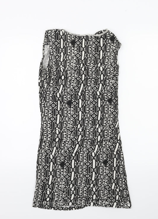 River Island Womens Black Geometric  Tank Dress  Size 8  - Shoulder Pads