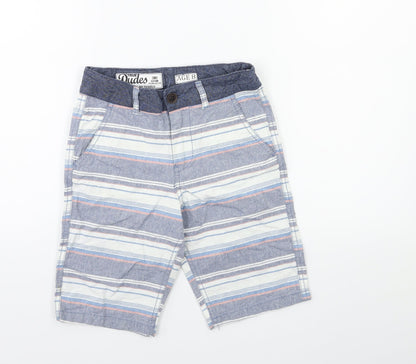 DUDES Boys White Striped  Bermuda Shorts Size 8 Years
