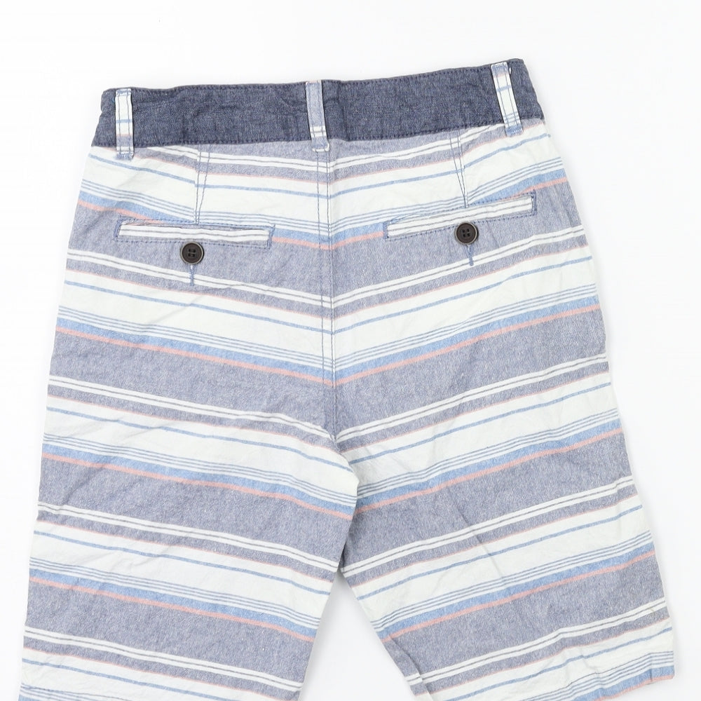 DUDES Boys White Striped  Bermuda Shorts Size 8 Years