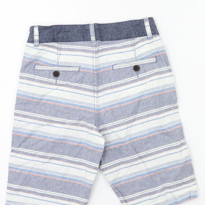 DUDES Boys White Striped  Bermuda Shorts Size 8 Years