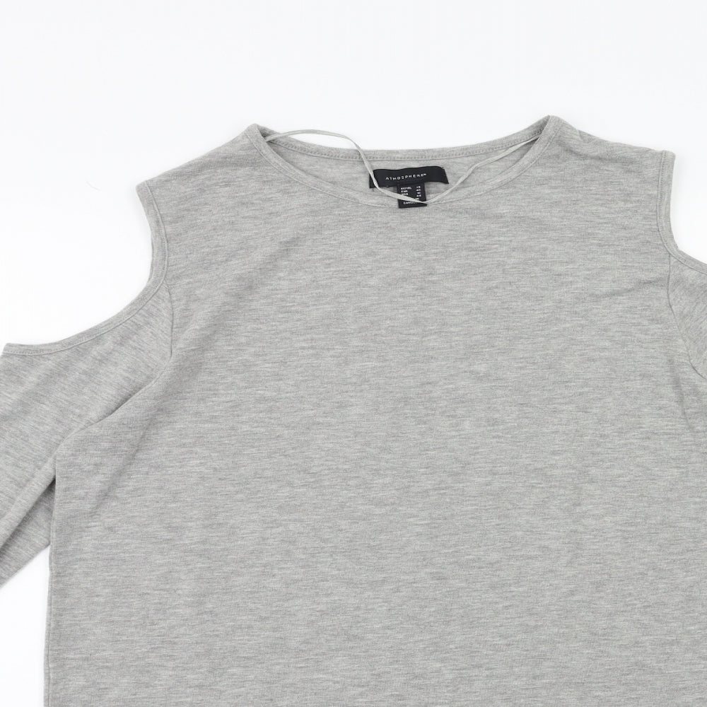Womens UK Size 14 Atmosphere Grey Basic T-Shirt