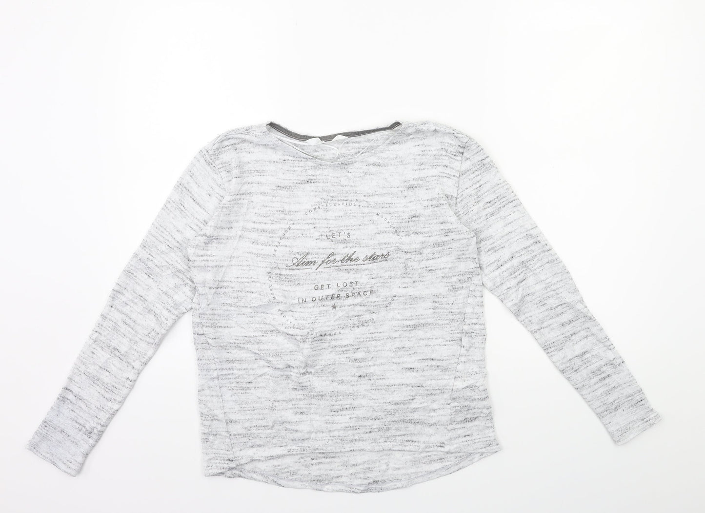 H&M Girls Grey  Knit Pullover Jumper Size 7 Years