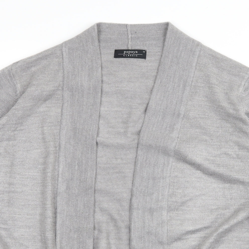 Papaya Womens Grey   Cardigan Jumper Size 12