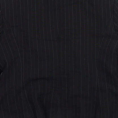 Preowrn Womens Black Striped  Jacket Suit Jacket Size 12