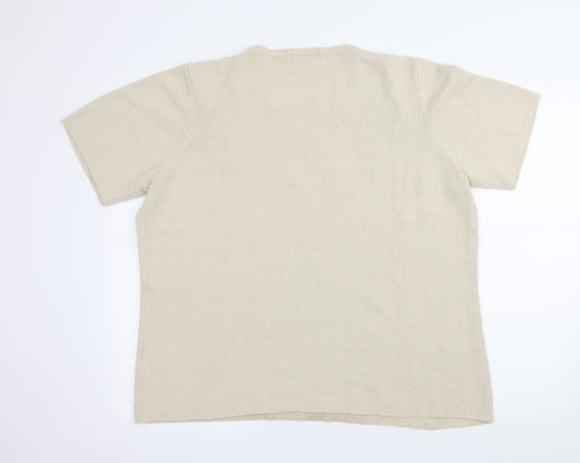 Bonmarché Womens Ivory  Knit Basic T-Shirt Size XL