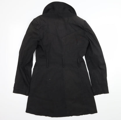 F& Womens Black   Overcoat Coat Size 10