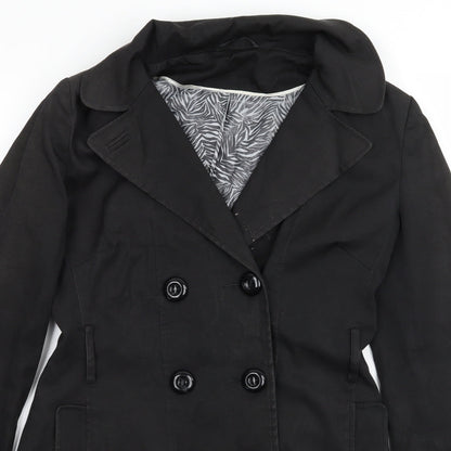 F& Womens Black   Overcoat Coat Size 10