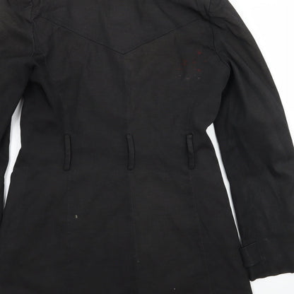 F& Womens Black   Overcoat Coat Size 10