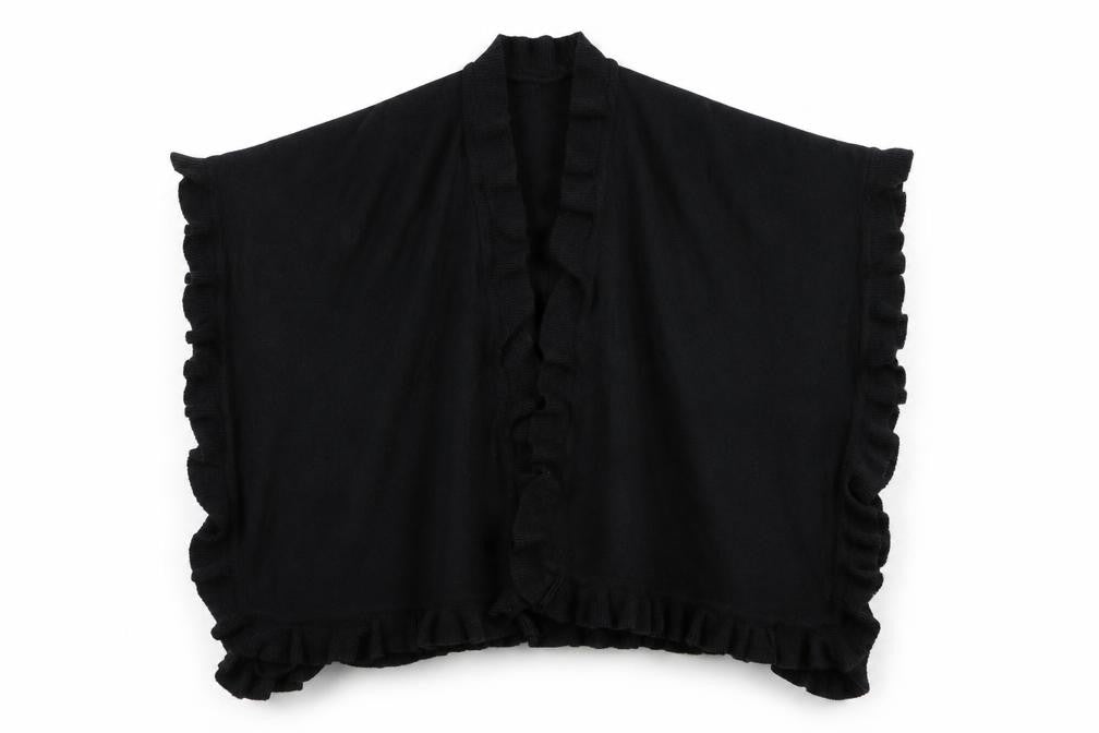 Preworn Womens Black  Knit  Shawl/Wrap