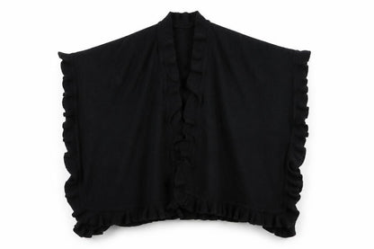 Preworn Womens Black  Knit  Shawl/Wrap