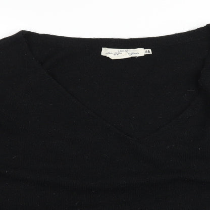 H&M Womens Black  Knit Pullover Jumper Size M