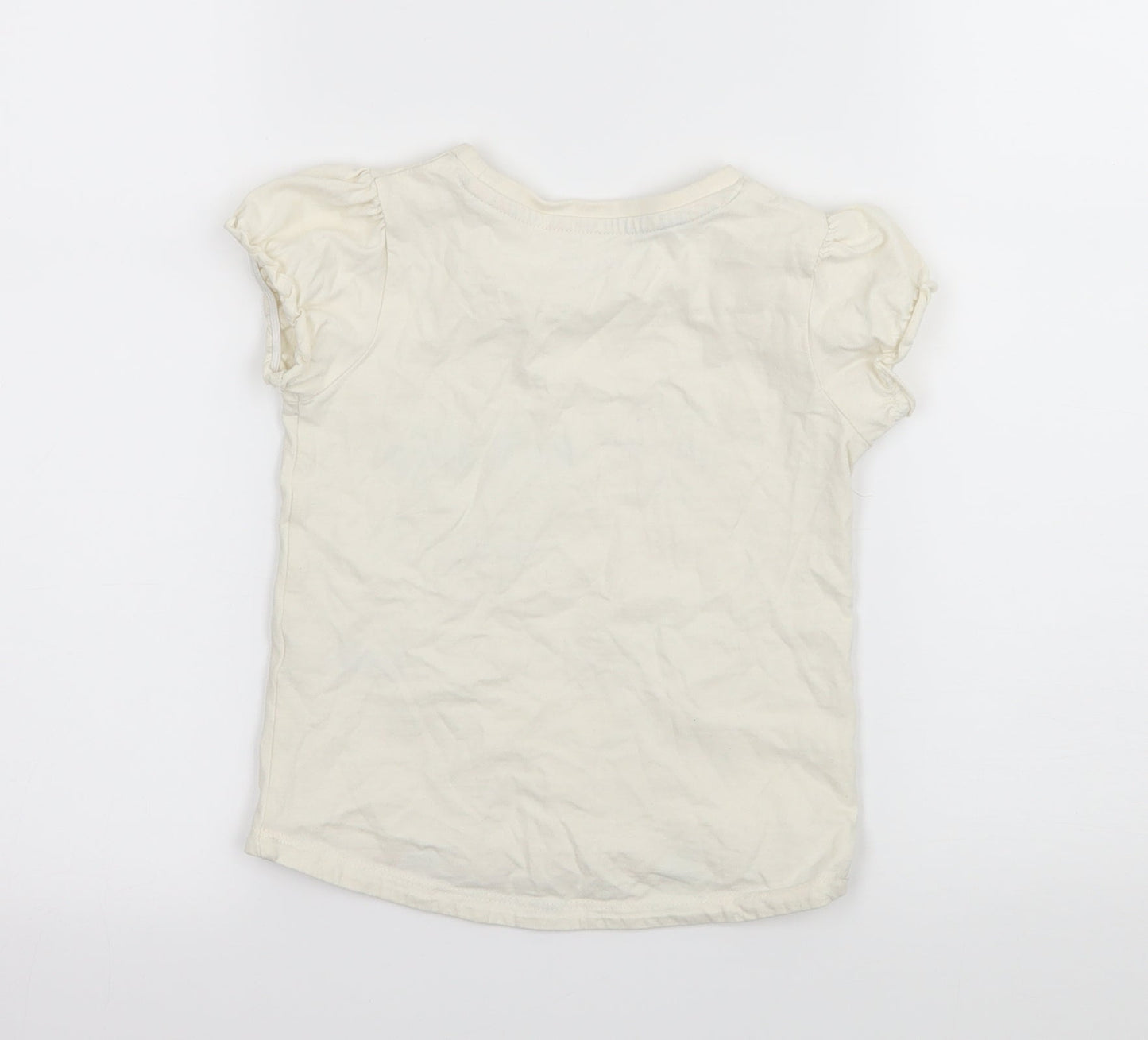 Nutmeg Girls Ivory Geometric Jersey Basic T-Shirt Size 3 Years  - Lets Turnip the Beet