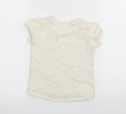 Nutmeg Girls Ivory Geometric Jersey Basic T-Shirt Size 3 Years  - Lets Turnip the Beet