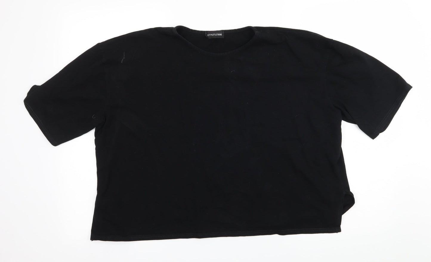 Womens UK Size 14 PRETTYLITTLETHING Black Basic T-Shirt
