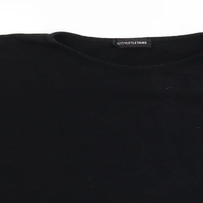 Womens UK Size 14 PRETTYLITTLETHING Black Basic T-Shirt