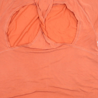 Workour Womens Orange  Jersey Basic T-Shirt Size 12  - Cut out back