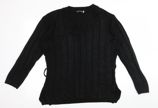 PRETTYLITTLETHING Womens Black  Knit Pullover Jumper Size M