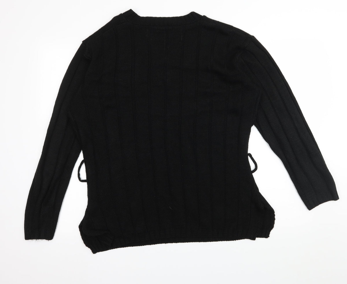 PRETTYLITTLETHING Womens Black  Knit Pullover Jumper Size M