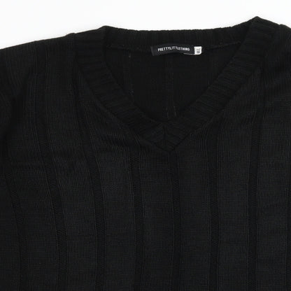 PRETTYLITTLETHING Womens Black  Knit Pullover Jumper Size M