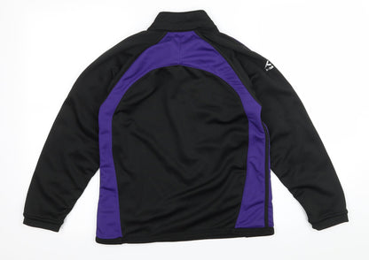 AKOA Womens Black Striped Jersey Pullover Sweatshirt Size XS