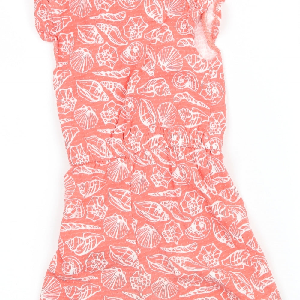 Maine Girls Orange Geometric Jersey Playsuit One-Piece Size 2-3 Years  - Shells