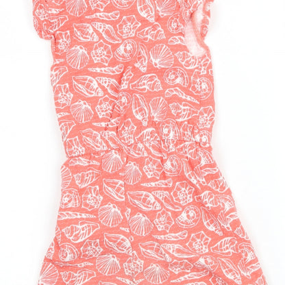 Maine Girls Orange Geometric Jersey Playsuit One-Piece Size 2-3 Years  - Shells