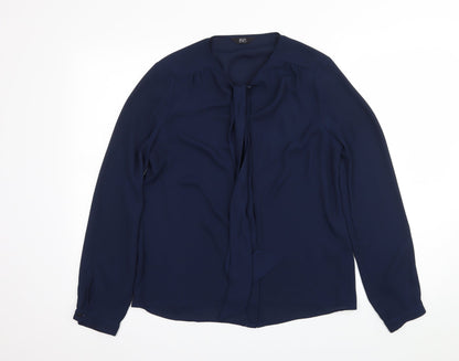 F&F Womens Blue  Chiffon Basic Blouse Size 8