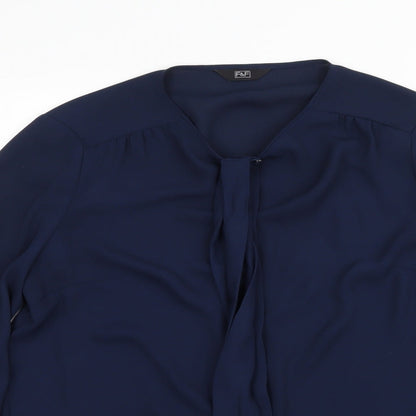 F&F Womens Blue  Chiffon Basic Blouse Size 8