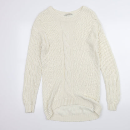 Peacocks Womens Ivory  Knit Pullover Jumper Size S