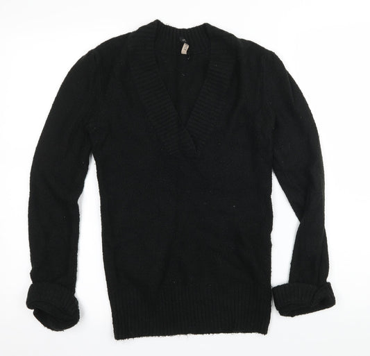Topshop Womens Black  Knit Pullover Jumper Size 8