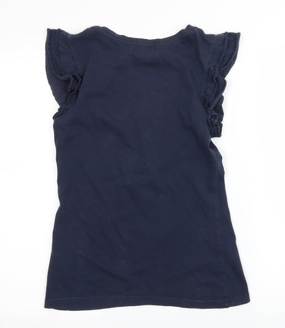 Womens UK Size 10 Peacocks Blue Basic T-Shirt