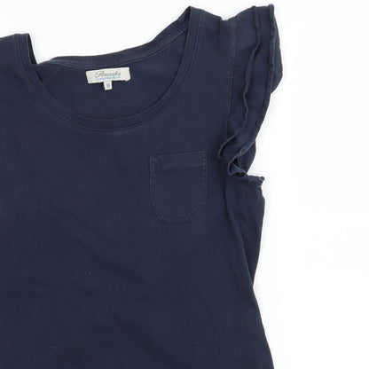 Womens UK Size 10 Peacocks Blue Basic T-Shirt