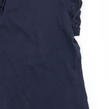 Womens UK Size 10 Peacocks Blue Basic T-Shirt