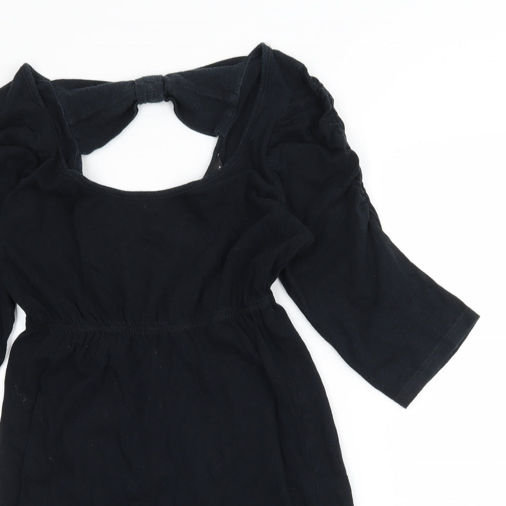 Womens UK Size 6 Dorothy Perkins Black Basic T-Shirt