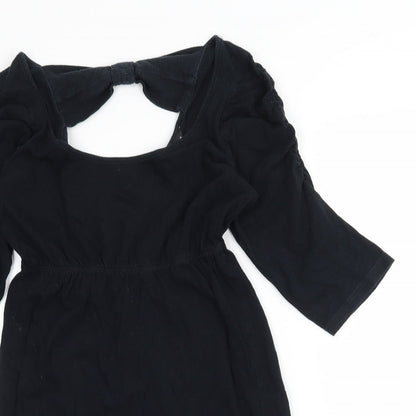 Womens UK Size 6 Dorothy Perkins Black Basic T-Shirt