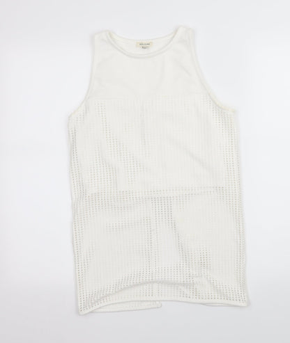 River Island Womens White   Basic Tank Size 10  - Open back