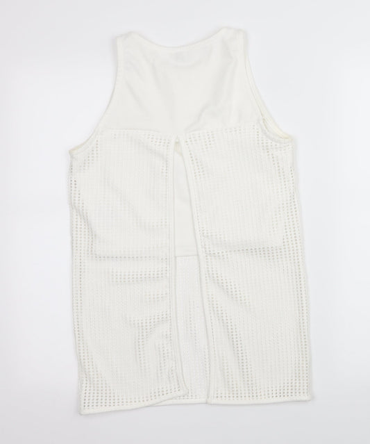 River Island Womens White   Basic Tank Size 10  - Open back