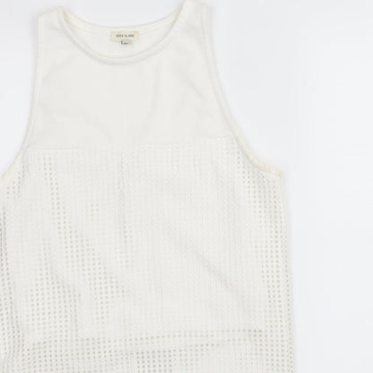 River Island Womens White   Basic Tank Size 10  - Open back